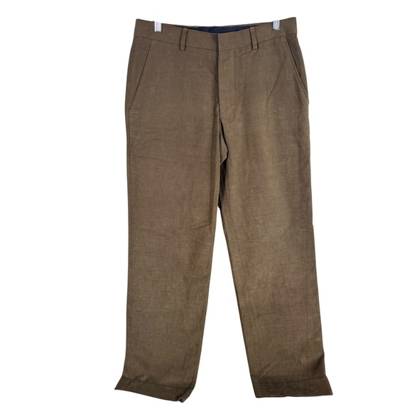 Banana Republic Other - Banana Republic Dress Pants Mens 31x32 Brown Cotton Flat Front Straight Leg NWT